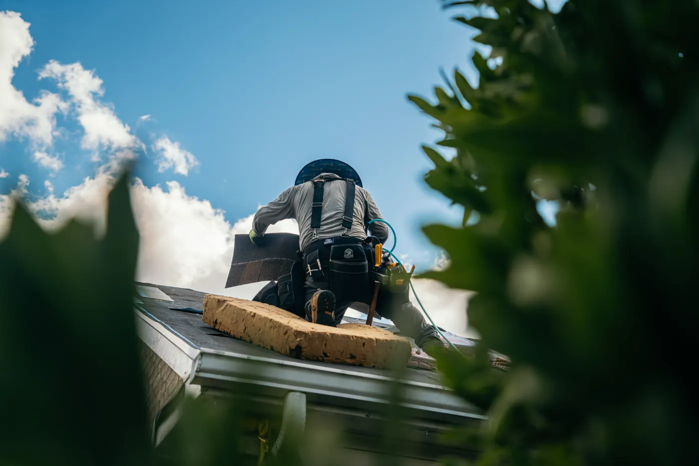 Tarping and dry-in on a Providence Green commercial roof